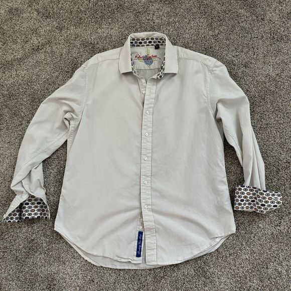 ROBERT GRAHAM Flip Cuff Mini Dot Pattern Button Shirt Men’s Size Large L - Picture 5 of 14